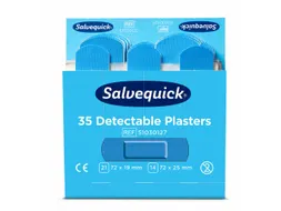 Pleisters Salvequick blauw detectabel refill 35 Stuks