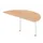 aanbouwtafel,i.h.v.,HxBxD 720-840x1600x800mm,halfrond,NE-esdoorn