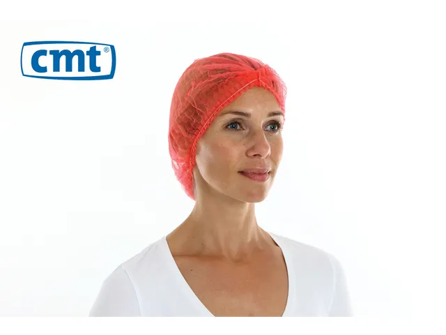 PP non woven haarnet Rood 49cm Clip Cap maat M 1000 Stuks