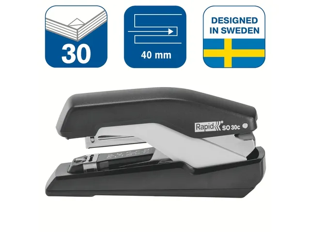 Nietmachine Rapid S30 super flatclinch 30vel 24/6 zwart