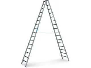 veiligheidsladder,beide zijden,2x16treden m. R13-laag,balk L 4,51m - 2