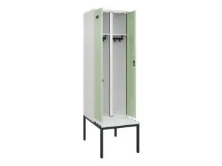 locker met bank,voor scheiding van kleding,HxBxD 2120x600x815mm,2vak - 1
