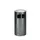 afvalbak,v. buiten,75l,HxØ 920x445mm,legbord,romp staal zilverkleurig