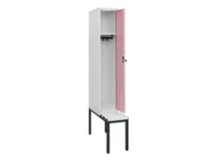 locker met bank,HxBxD 1950x300x815mm,1vak,vak B 300mm,draaigrendel