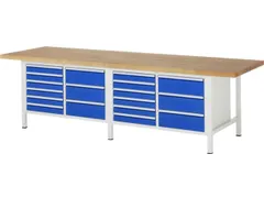 werkbank,HxBxD 840-1040x3000x900mm,beukblad,draagverm. 1250kg