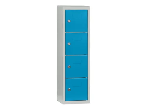 lockerkast,HxBxD 778x225x200mm,1x4vakken,RAL7035,front RAL5012
