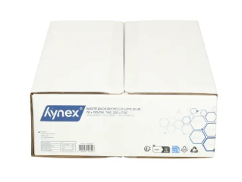 Afvalzak Hynex 70x110cm LDPE recycled T100 120L blauw rol à 20 stuks