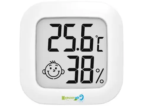 Kokoon Air Protect digitale thermometer hygrometer LCD display Wit