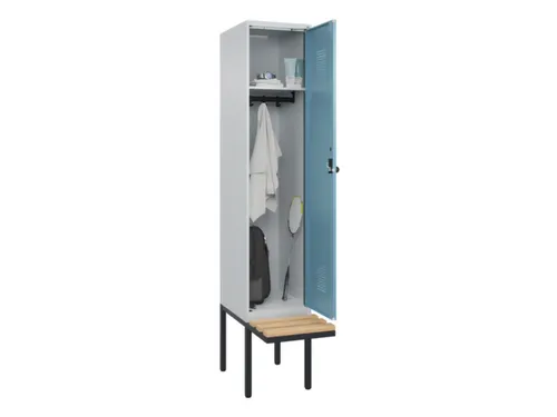 locker met bank,HxBxD 2120x400x815mm,1vak,vak B 400mm,draaigrendel