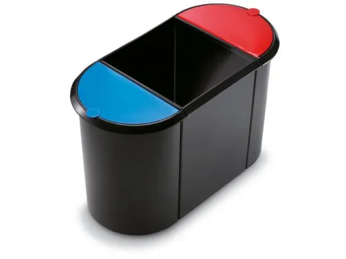 afvalverzamelaar,2x9l/1x20l,HxBxD 348x555x280mm,romp PP zwart