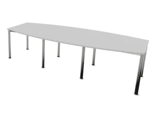 vergadertafel,HxBxD 740x2800x1200mm,vatvormig,MP-lichtgrijs