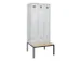 locker met bank,voor scheiding van kleding,HxBxD 2120x900x815mm,3vak