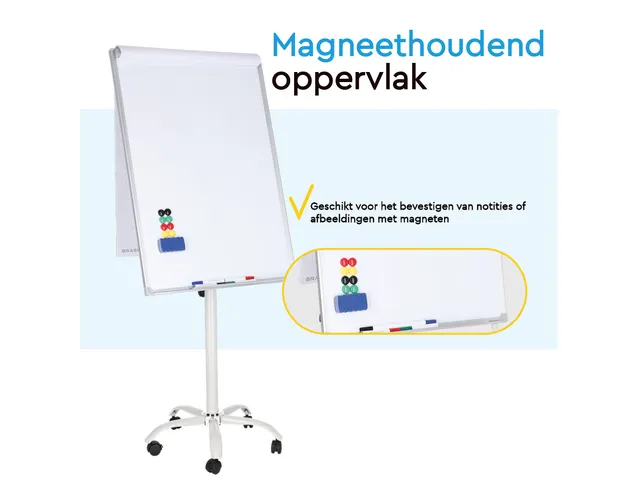 BRASQ Flipover Mobiel 70x100cm Magnetisch Wit inclusief accessoires