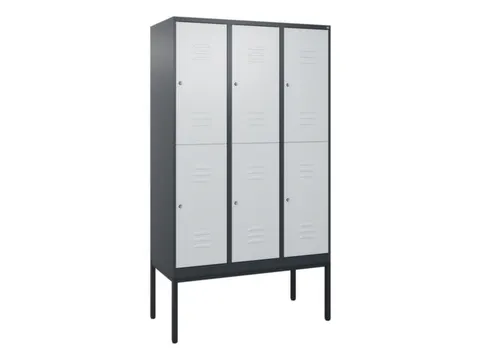 dubbeldekse locker,HxBxD 2120x1200x500mm,3x2vak.,vak B 400mm,cil.-slot