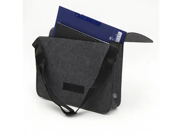 Laptoptas Messenger RPET donker grijs 36x27x8cm