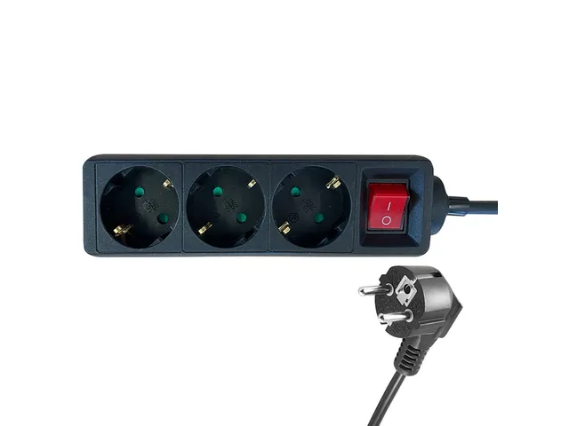 Stekkerdoos BRASQ 3 voudig 3 meter zwart