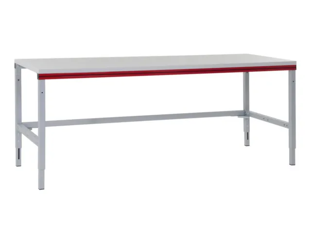 paktafel,HxBxD 690-960x2000x800mm,blad lichtgrijs,4voeten van staal