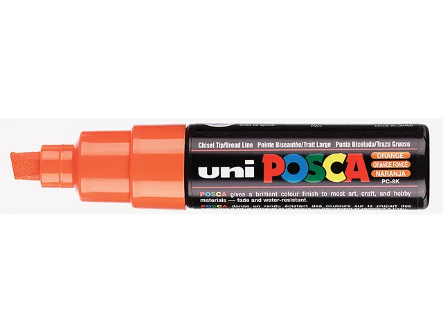 Verfstift Posca PC8K Brede punt 8mm schuin donker oranje