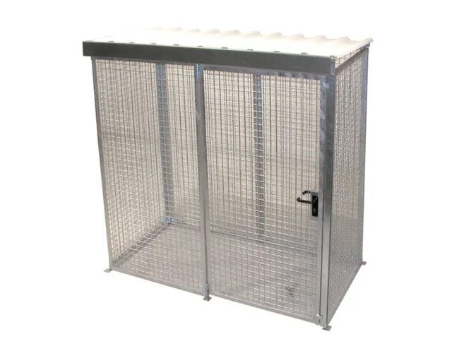Gasflessendepot Dak Staal/Gaas Hxbxd 2180x2100x1085mm 32 Gasflessen