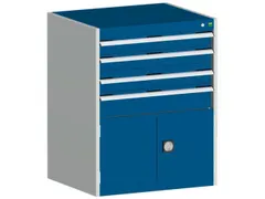 ladekast HxBxD 1000x800x750mm 5laden romp RAL7035 front RAL5010