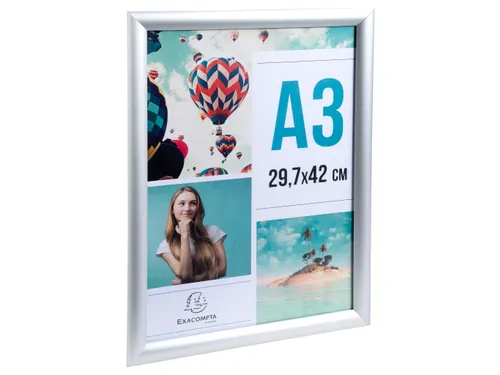 Wand poster lijst A3 aluminium/kristal