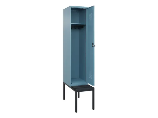 locker met bank,HxBxD 2120x400x815mm,1vak,vak B 400mm,draaigrendel