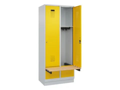 locker met bank,HxBxD 1950x800x815mm,2vak,vak B 400mm,cilinderslot
