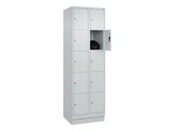 lockerkast,HxBxD 1950x600x500mm,2x5vakken,vak B 300mm,cil.-slot,sokkel