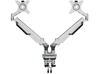 Dubbele monitorarm incl. USB poorten Grijs - 1