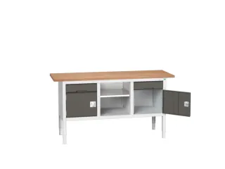 werkbank,HxBxD 830-930x1750x600mm,multiplexblad,uitrusting: 2laden - 1
