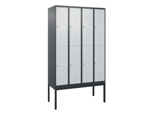dubbeldekse locker,HxBxD 2120x1200x500mm,4x2vak.,vak B 300mm,cil.-slot