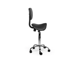 Zadelkruk Office rugleuning medium harde wielen zwart - 4