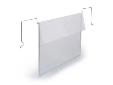 Hoes met ophangbeugel met flap A5 liggend formaat PP Transparant