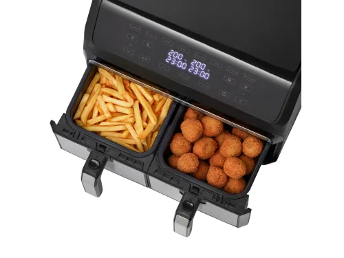 Airfryer Inventum 2x4l 1700w zwart rvs