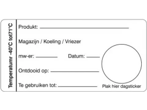 Daymark Sticker Label magazijn koeling vriezer Rol 500 Stuks