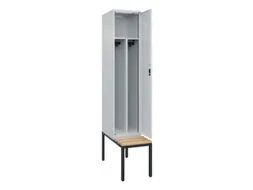 locker met bank,voor scheiding van kleding,HxBxD 2120x400x815mm,1vak
