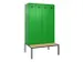 locker met bank,voor scheiding van kleding,HxBxD 2120x1200x815mm,4vak