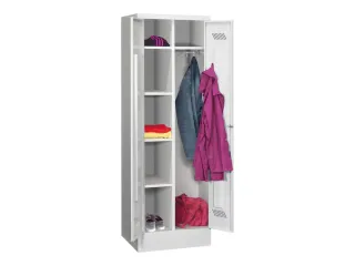 kleding-/wasgoedkast,HxBxD 1850x600x500mm,RAL7035,front RAL7035 - 2