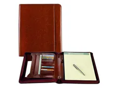 Schrijfmap Brepols Palermo luxe A4 met rits inclusief schrijfblok brui