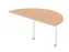 aanbouwtafel,i.h.v.,HxBxD 720-840x1600x800mm,halfrond,NE-esdoorn
