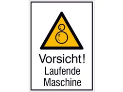 waarschuwings-combibord,v. binnen/buiten,Pas op! Draaiende machine