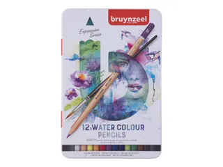 Kleurpotloden Bruynzeel Expression aquarel assorti blik à 12 stuks - 1