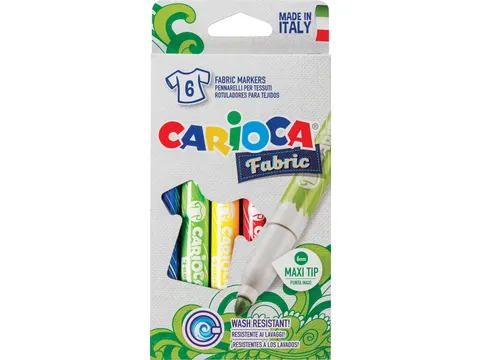 Carcioca Textielstift Fabric, Doos à 6 Stuks Assorti