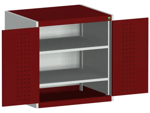 kast met geperforeerde platen,HxBxD 800x800x525mm,2xStalen bodem