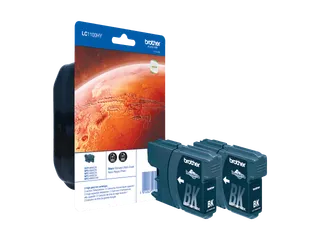 Brother LC-1100HYBKBP2 zwarte inktcartridge met hoge capaciteit 2x - 1