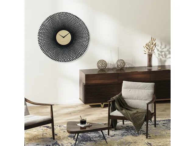 Wandklok NeXtime Vortex 60 cm zwart