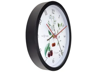 Buitenklok Nextime dia 30.5cm Prunus cijfers, zwarte rand witte wijzer - 3