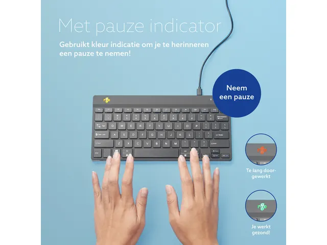 Toetsenbord R-Go Ergonomisch Compact Break QWERTY (US) Zwart