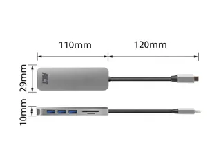 USB-C Hub 3.0 3x USB-A Cardreader PD - 5