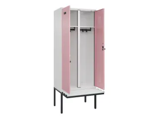 locker met bank,voor scheiding van kleding,HxBxD 2120x800x815mm,2vak - 1